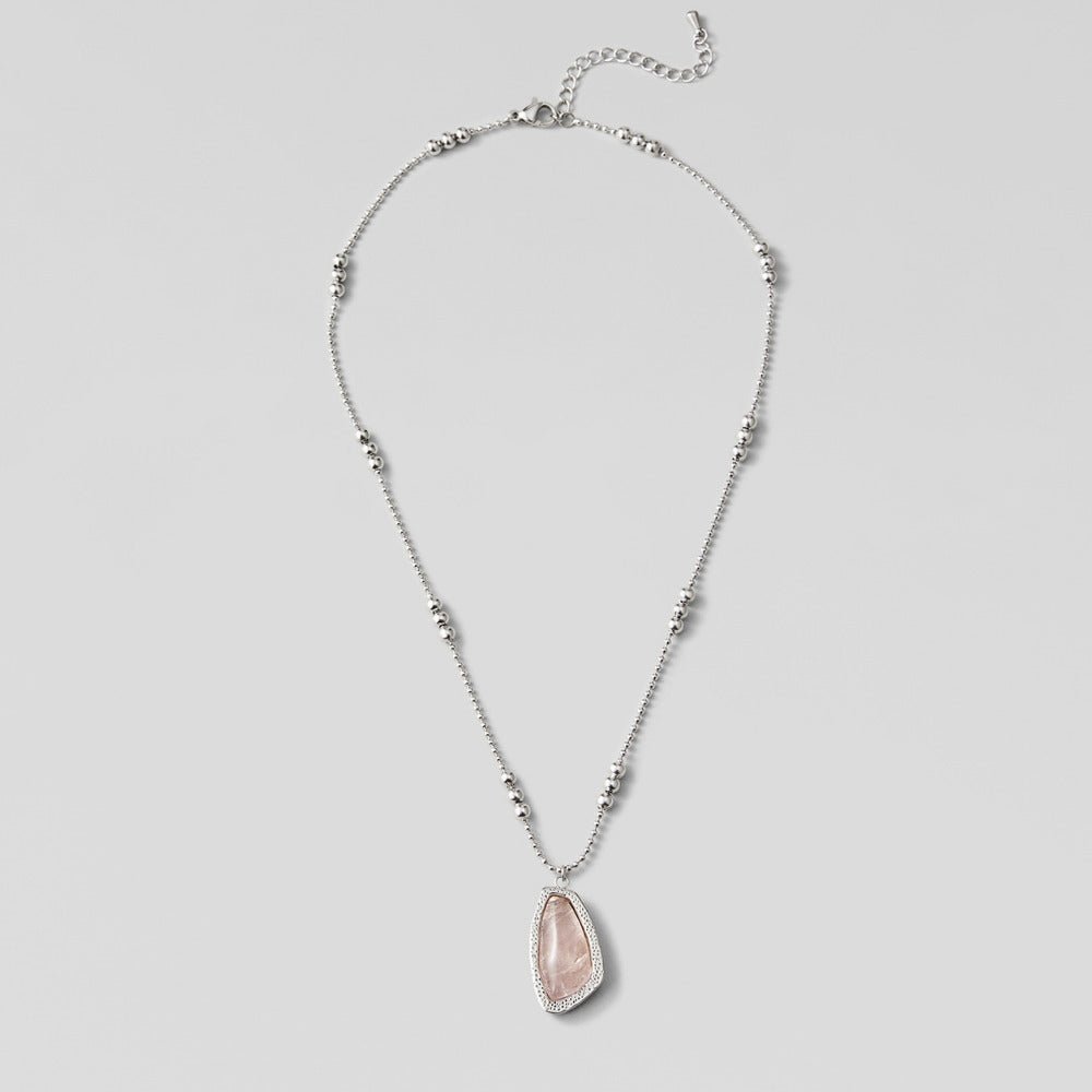 Moonstone-Effect Drop Necklace