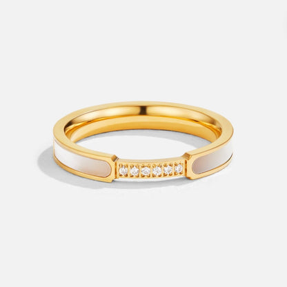 Mother of Pearl Crystal Ring