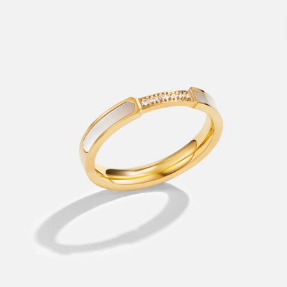Mother of Pearl Crystal Ring