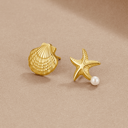 Naia Gold-Tone Shell and Starfish Earrings