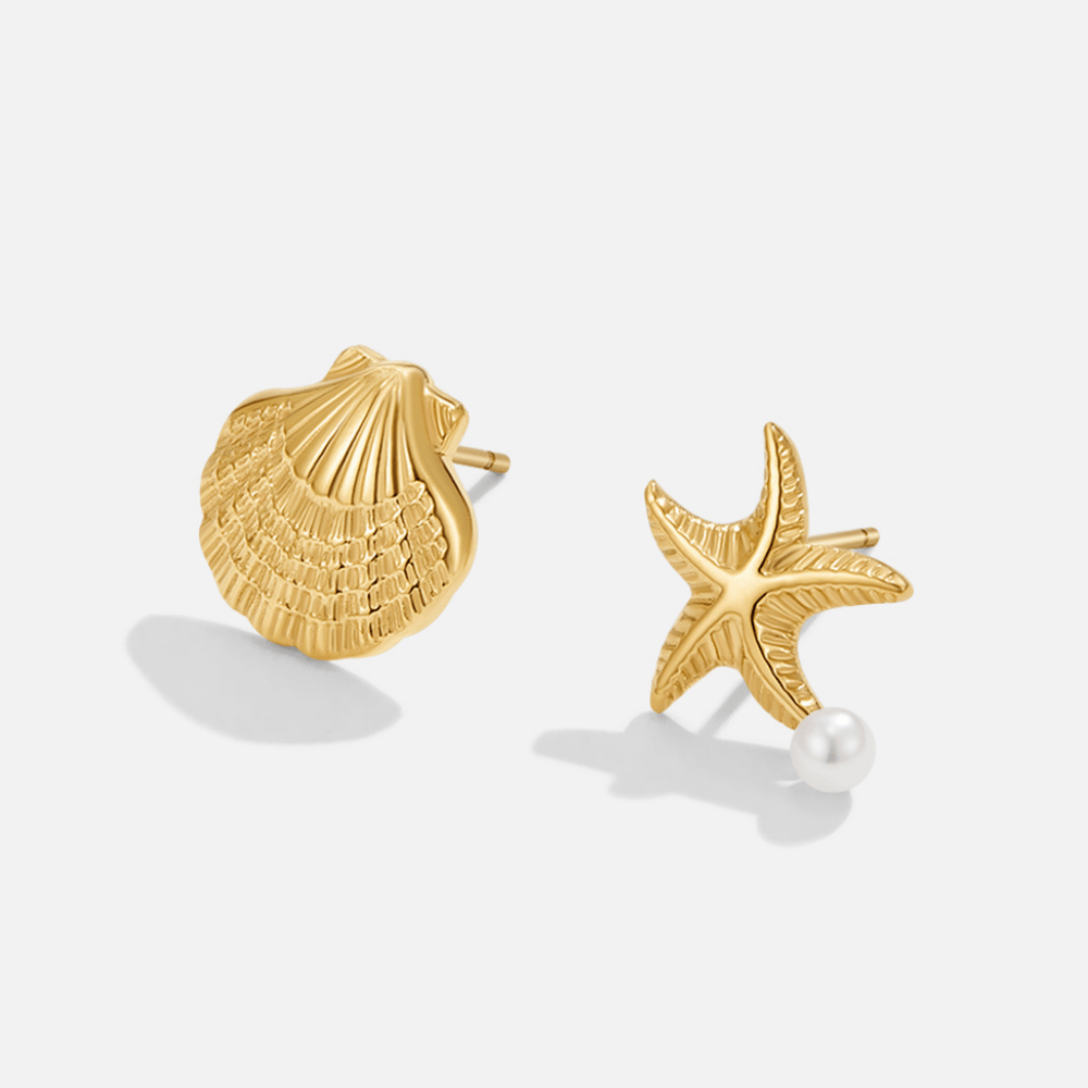 Naia Gold-Tone Shell and Starfish Earrings