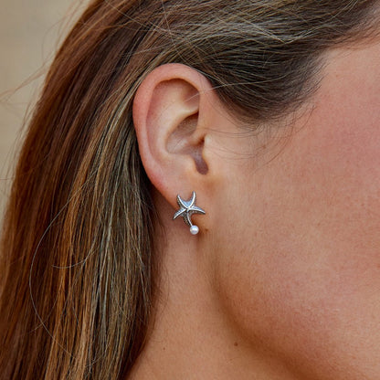 Naia Silver-Tone Shell and Starfish Earrings