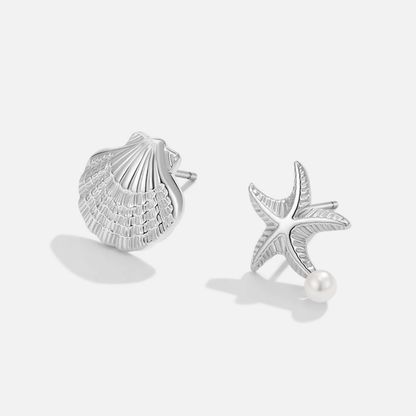 Naia Silver-Tone Shell and Starfish Earrings