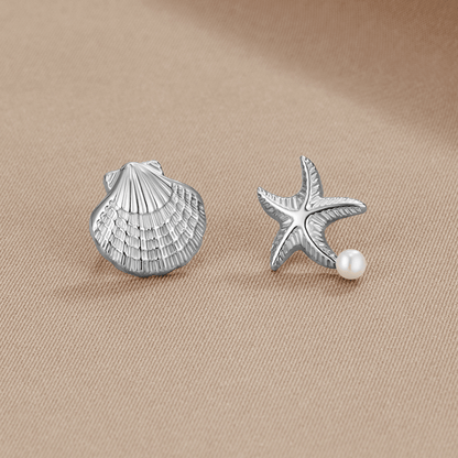 Naia Silver-Tone Shell and Starfish Earrings