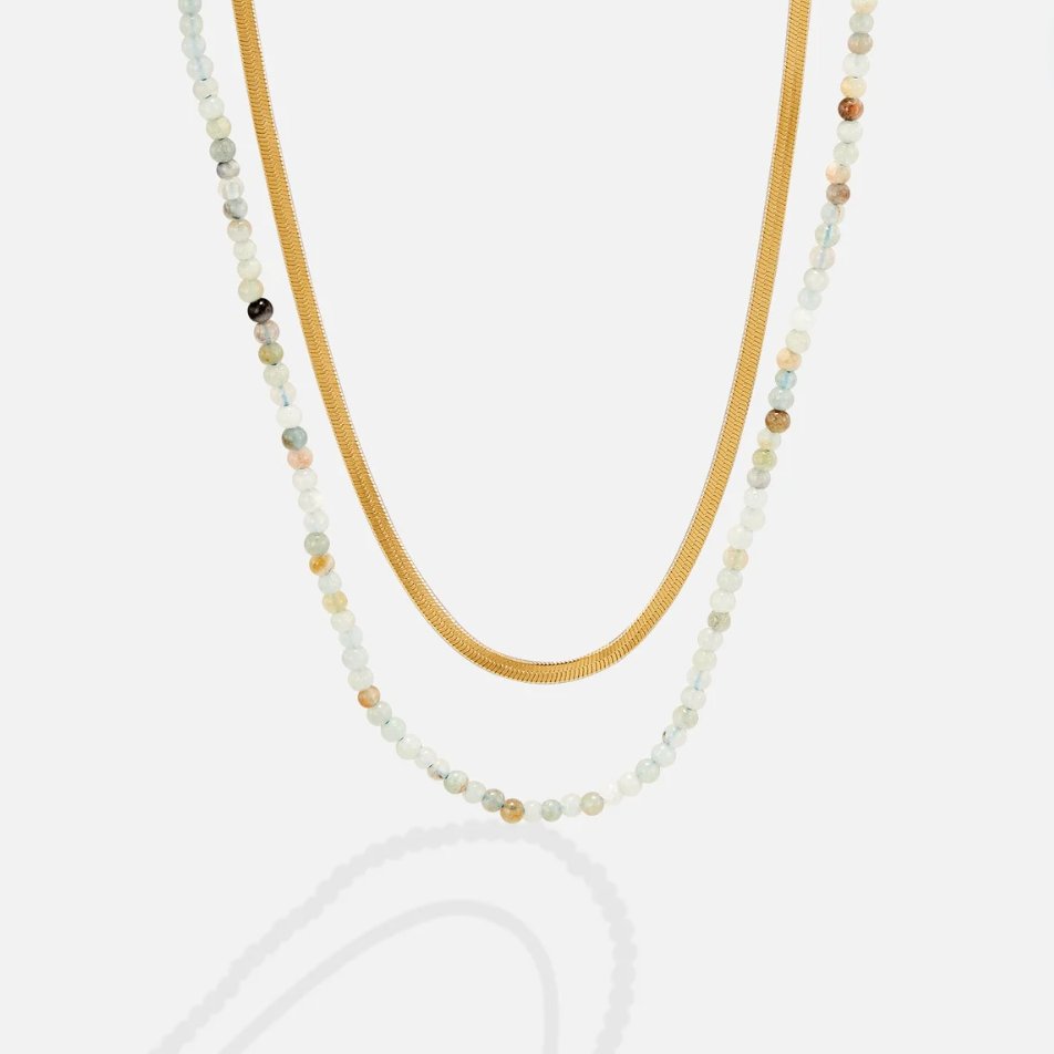Neesa Stone Bead Layered Necklace