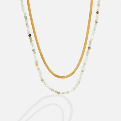 Neesa Stone Bead Layered Necklace