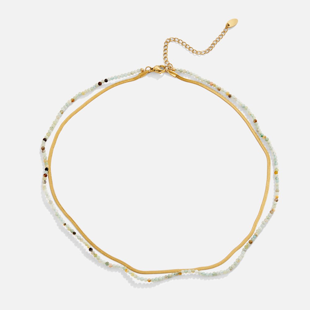 Neesa Stone Bead Layered Necklace