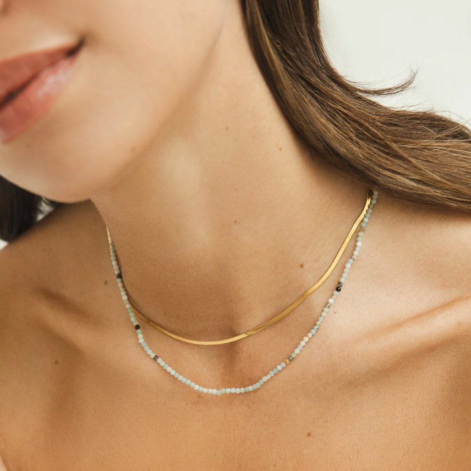 Neesa Stone Bead Layered Necklace