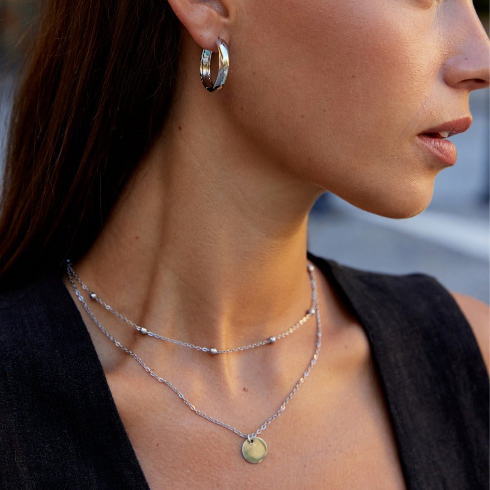 Nona Silver-Tone Hoops