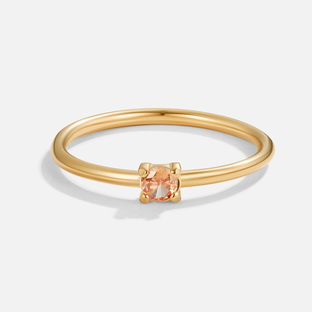 November Birthstone Gold-Tone Ring
