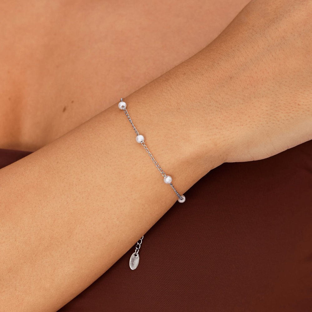 Nura Silver-Tone Freshwater Pearl Bracelet