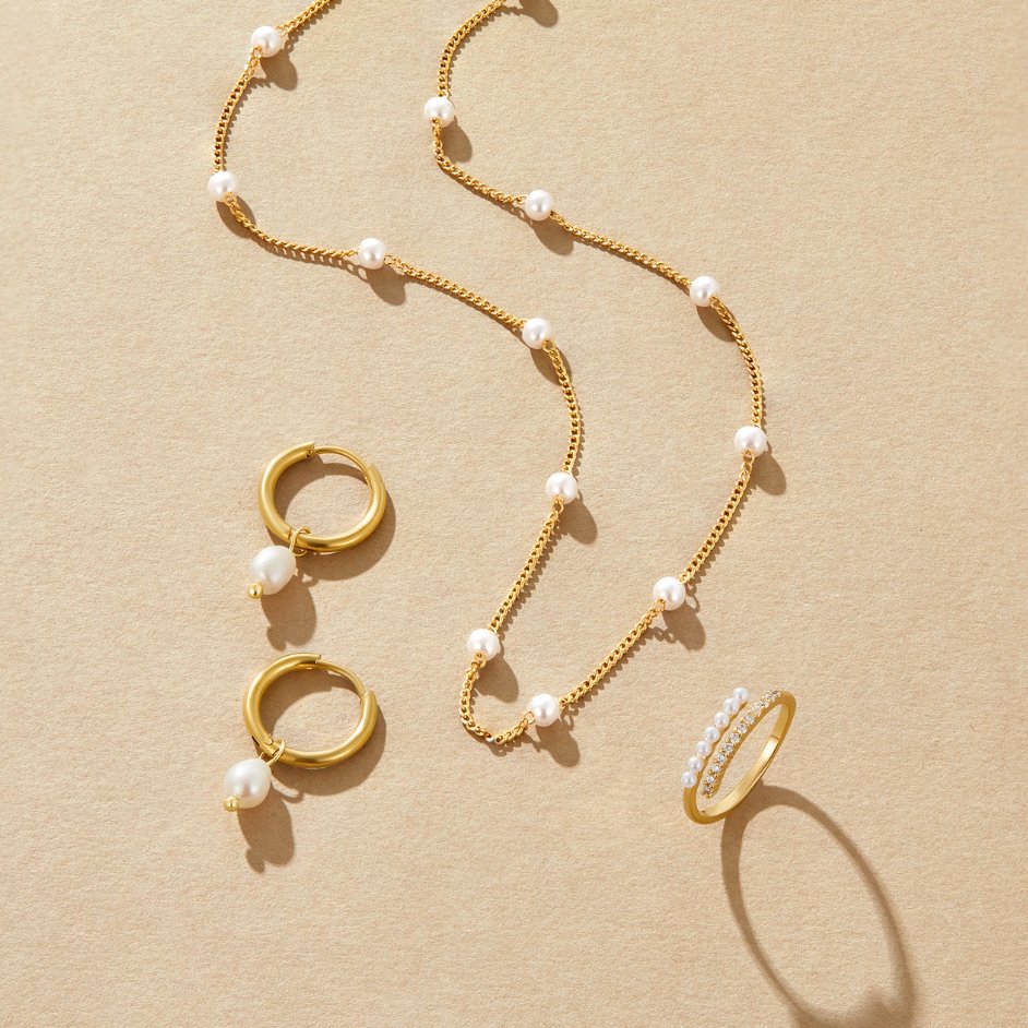 Nura Pearl Gold-Tone Necklace