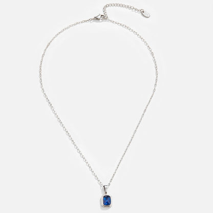 Ocean Blue Pendant Silver-Tone Necklace