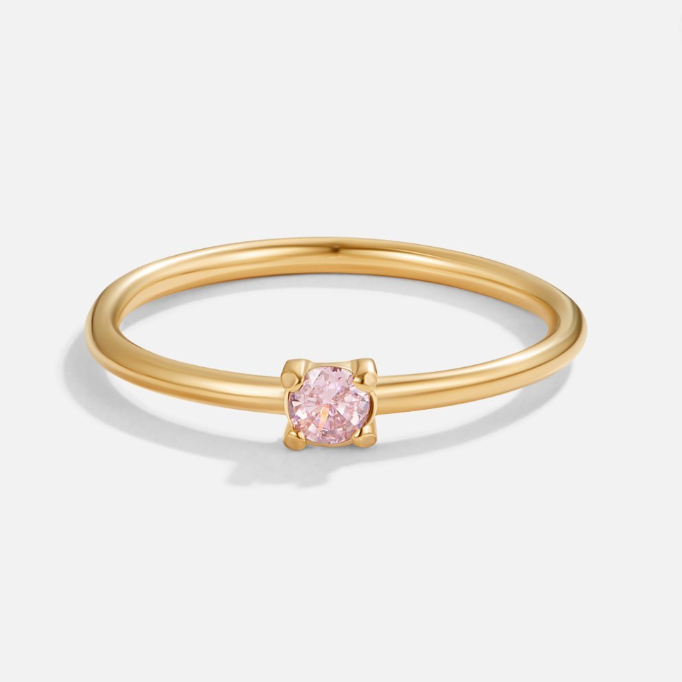 October Birthstone Gold-Tone Ring