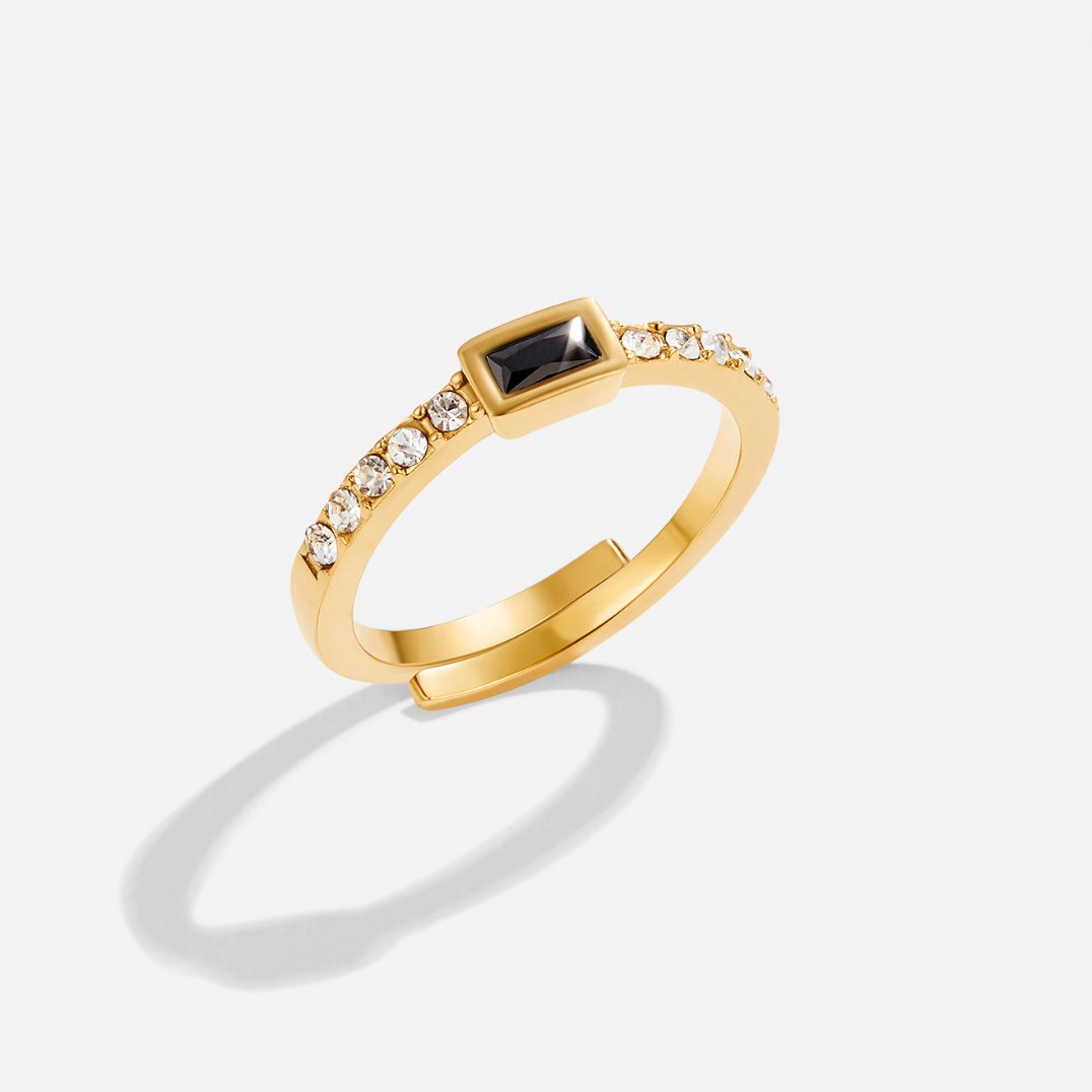 Onyx-Tone Black Crystal Ring