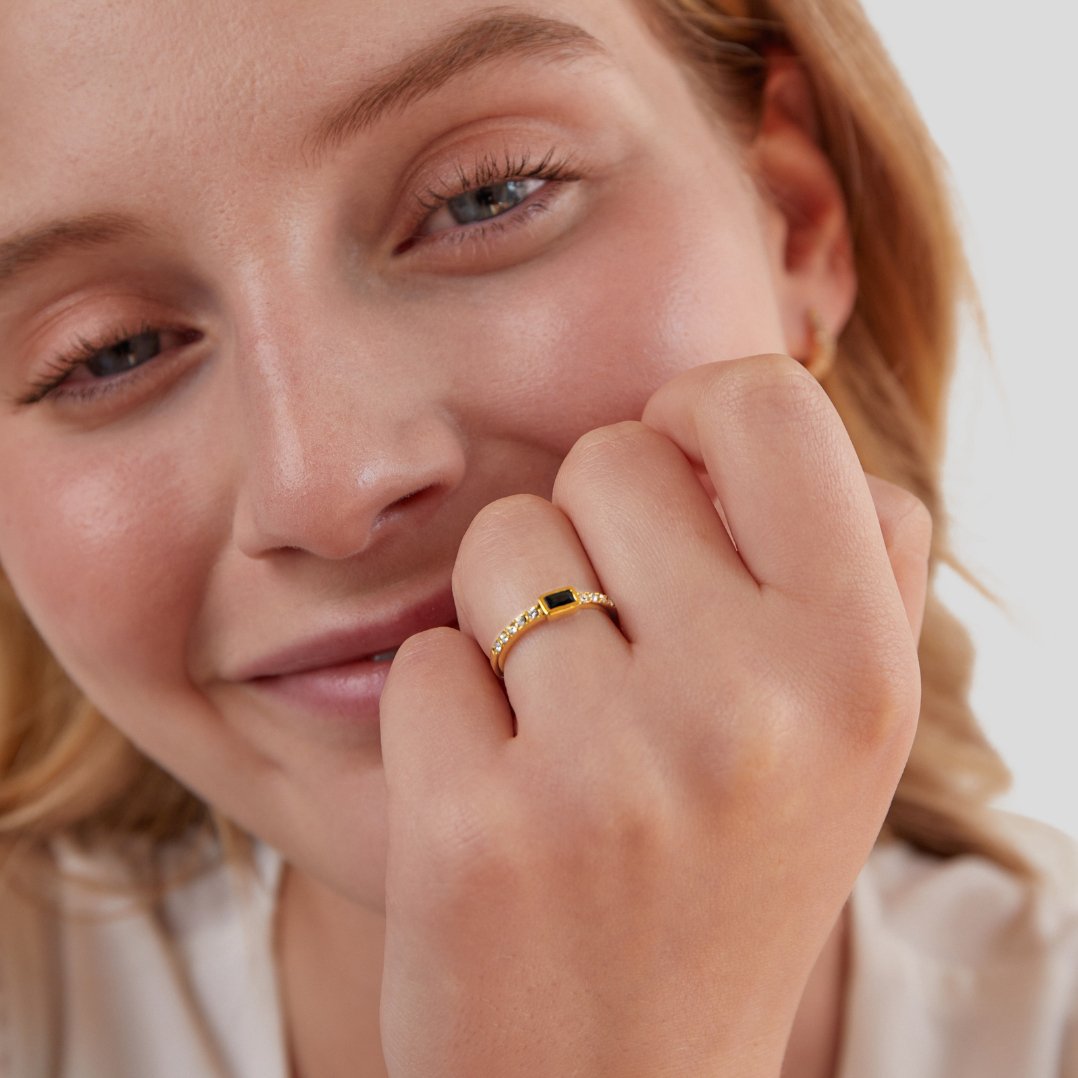 Onyx-Tone Black Crystal Ring