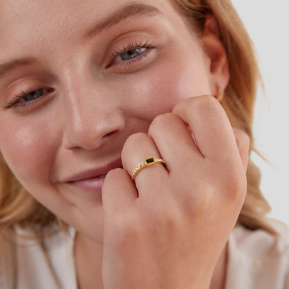 Onyx-Tone Black Crystal Ring