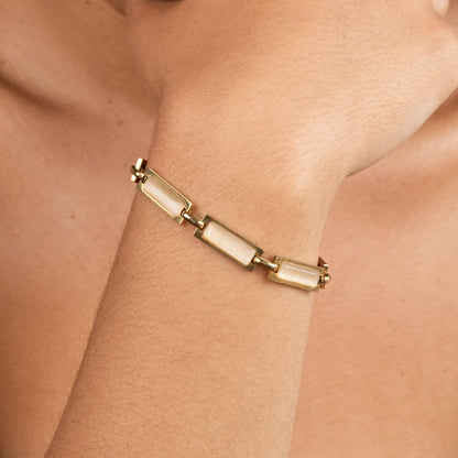 Opal-Effect Gold-Tone Baguette Bracelet