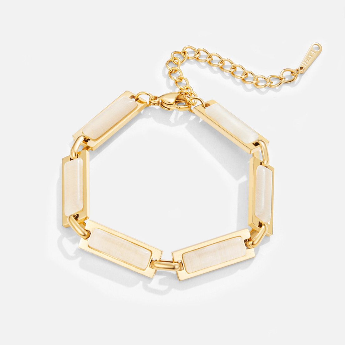 Opal-Effect Gold-Tone Baguette Bracelet