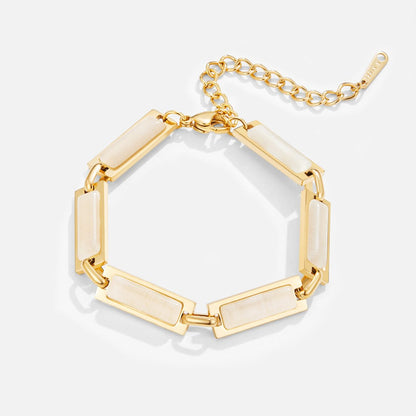 Opal-Effect Gold-Tone Baguette Bracelet