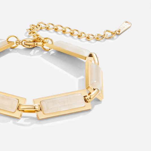 Opal-Effect Gold-Tone Baguette Bracelet