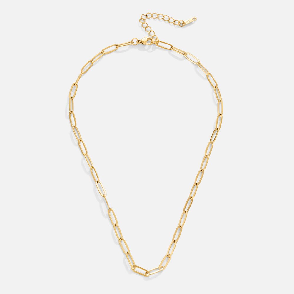 Gold-Tone Paperclip Chain Necklace