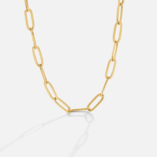 Gold-Tone Paperclip Chain Necklace