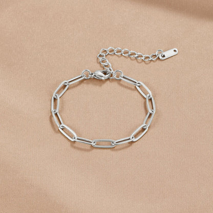 Paperclip Silver-Tone Bracelet
