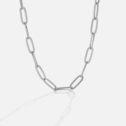 Silver-Tone Paperclip Chain Necklace