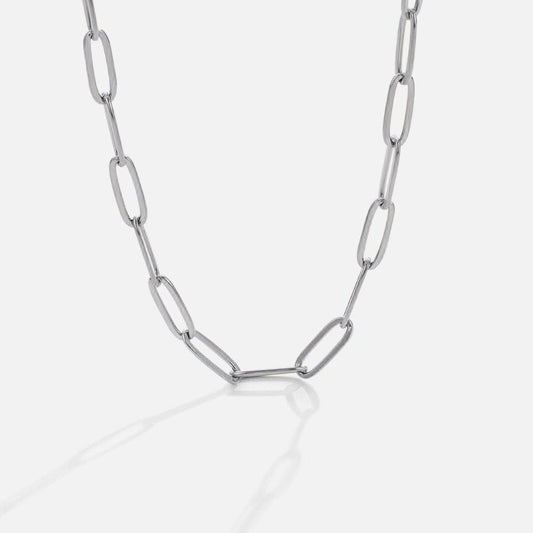 Silver-Tone Paperclip Chain Necklace