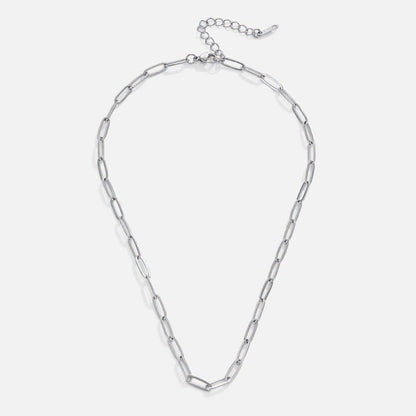 Silver-Tone Paperclip Chain Necklace