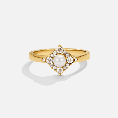 Pearl and Crystal Eternity Ring