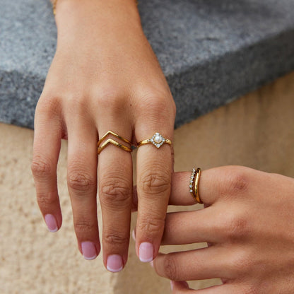 Pearl and Crystal Eternity Ring