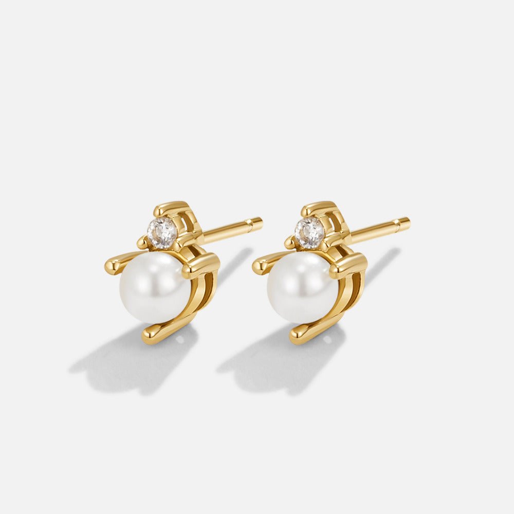 Pearl and Crystal Stud Earrings