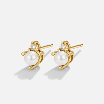 Pearl and Crystal Stud Earrings