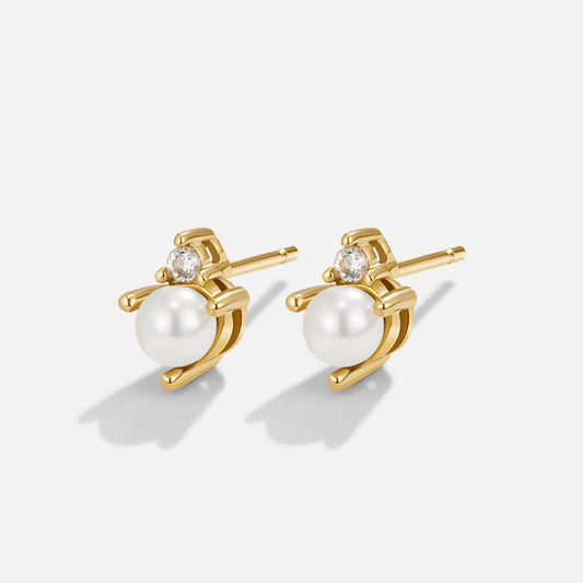 Pearl and Crystal Stud Earrings