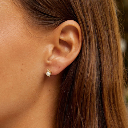 Pearl and Crystal Stud Earrings