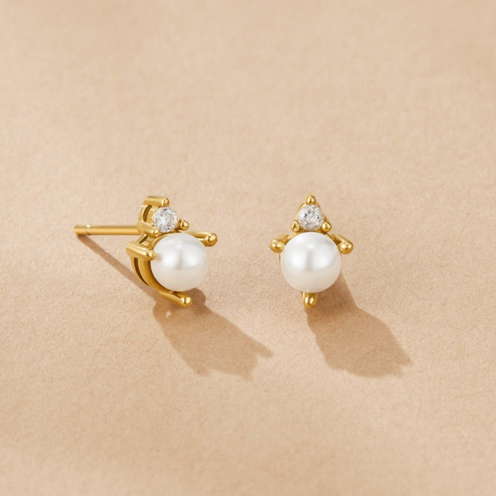 Pearl and Crystal Stud Earrings