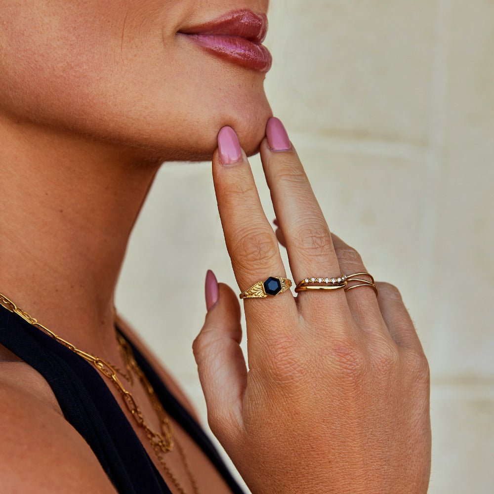 Phoenix Black Onyx-Tone Ring
