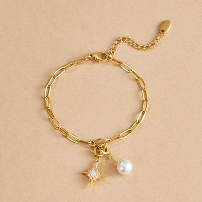 Pia Chain Link Charm Bracelet Set