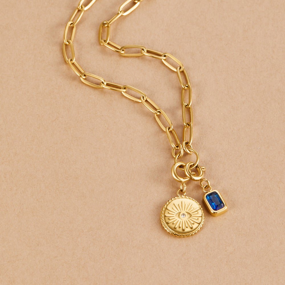 Pia Chain Link Charm Necklace Set