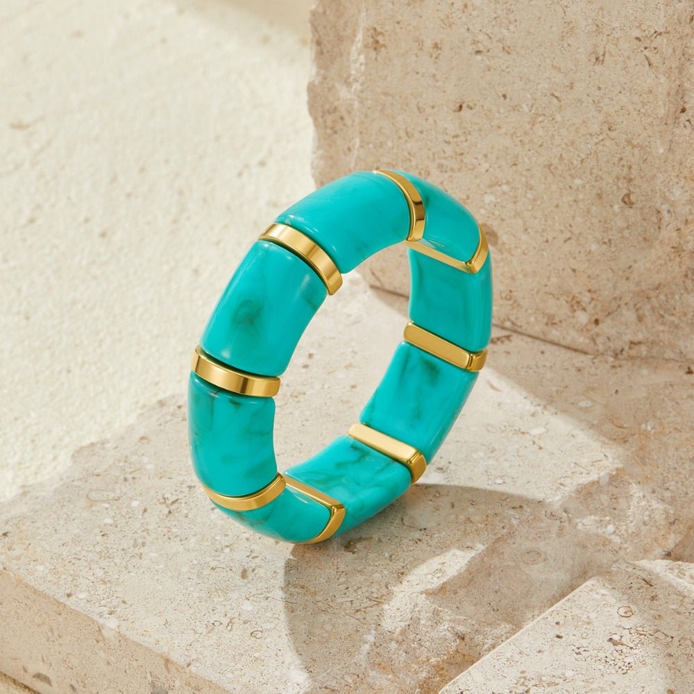 Priya Gold-Tone and Teal Elastic Bracelet
