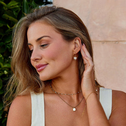 Pure Heart Pearl Hoops