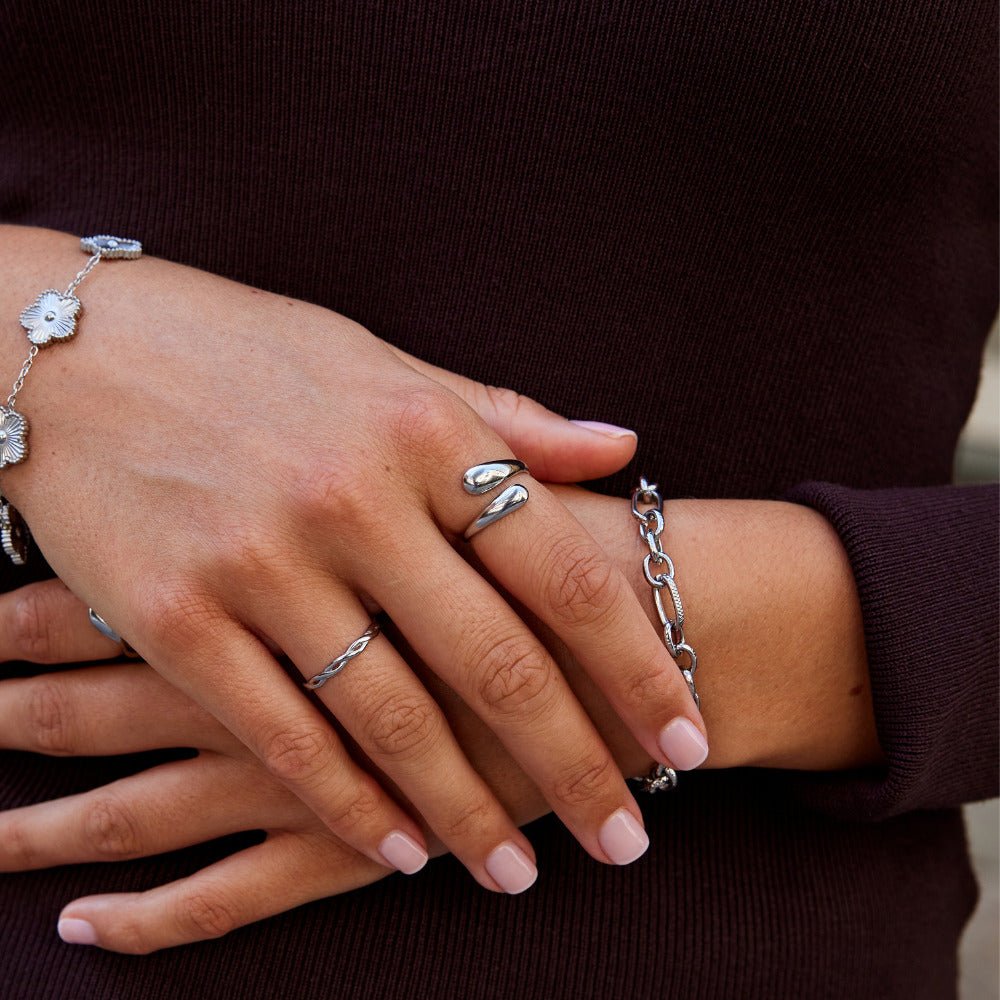 Raven Silver-Tone Wrap Ring