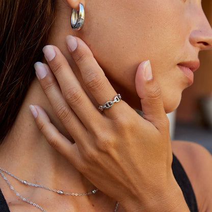 Raya Silver-Tone Chain Ring
