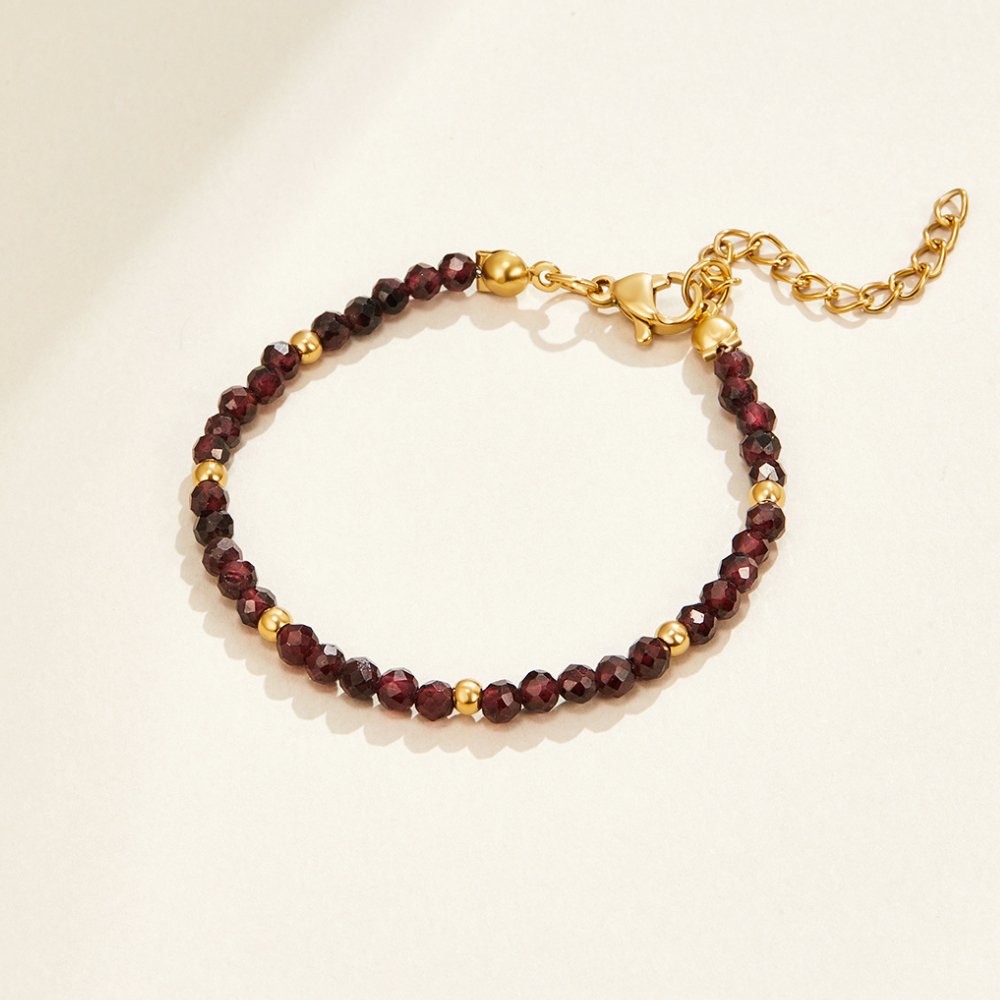 Deep Red Beaded Bracelet