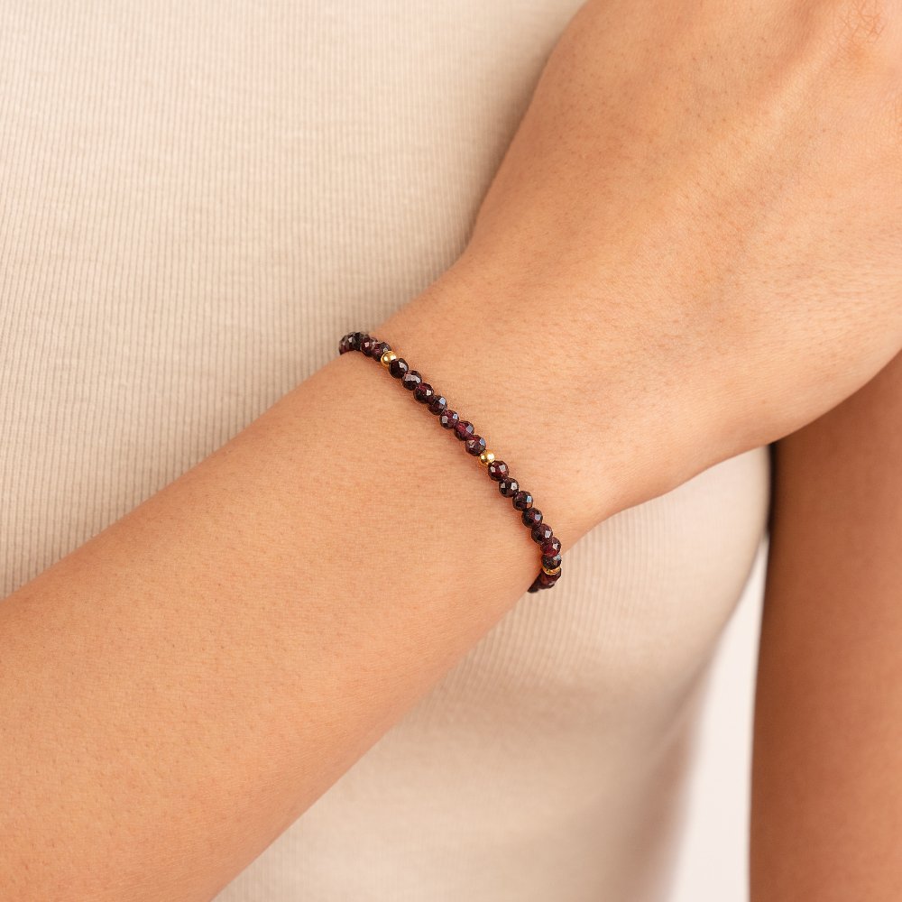 Deep Red Beaded Bracelet