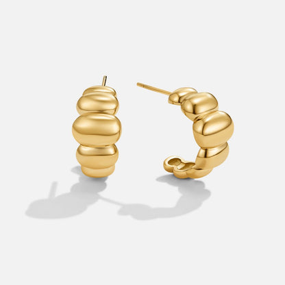 Rene Gold-Tone Puff Earrings