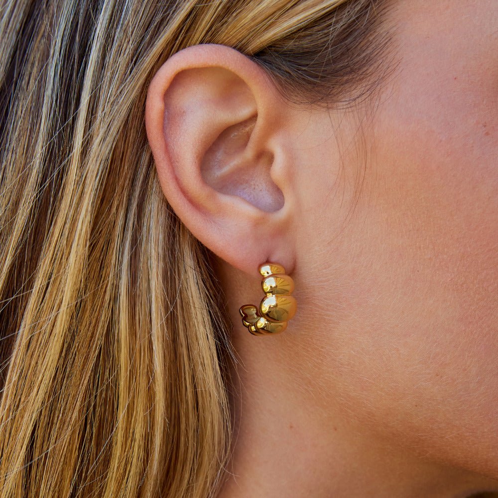 Rene Gold-Tone Puff Earrings