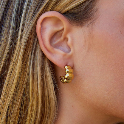 Rene Gold-Tone Puff Earrings